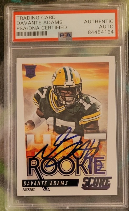 Davante Adams signed autographed 2014 Score Football Rookie Card RC IP auto PSA