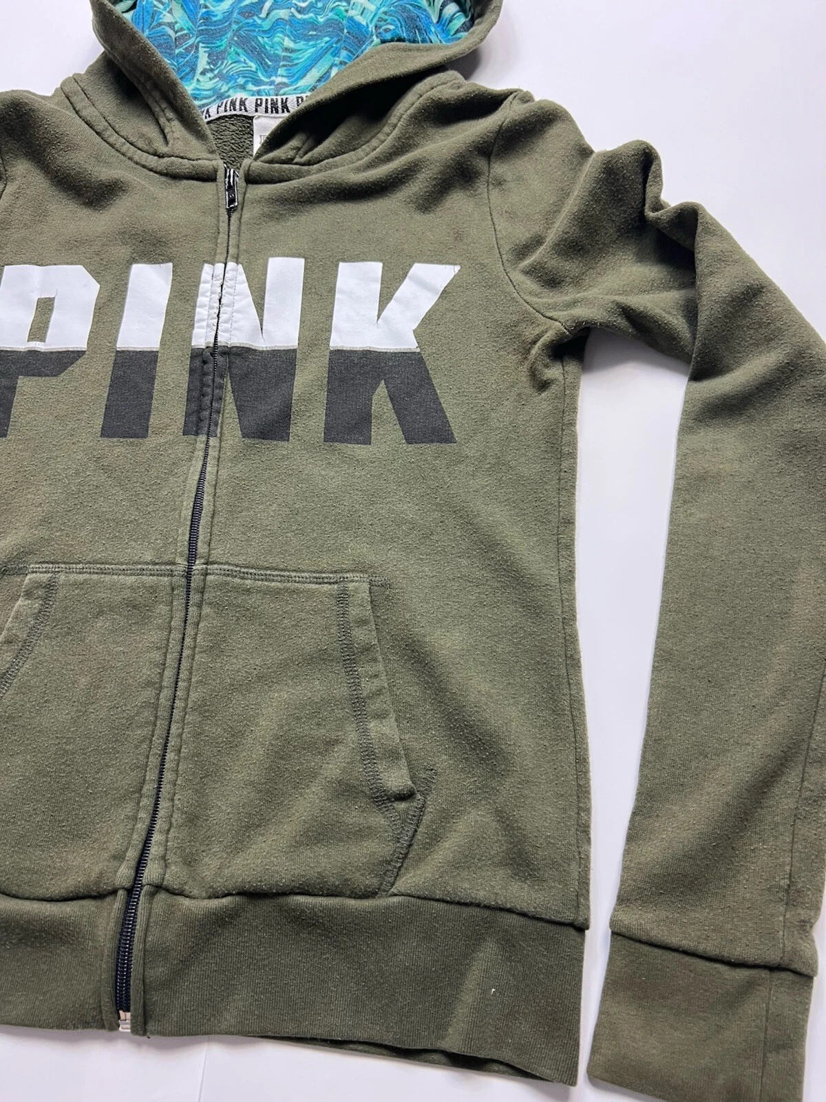 UNDERCOVER Giacca felpa con cappuccio e zip ROSA Victorias Secret verde XS
