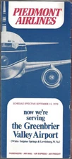Piedmont Airlines system timetable 9/15/70 [9081] Buy 4+ save 25%