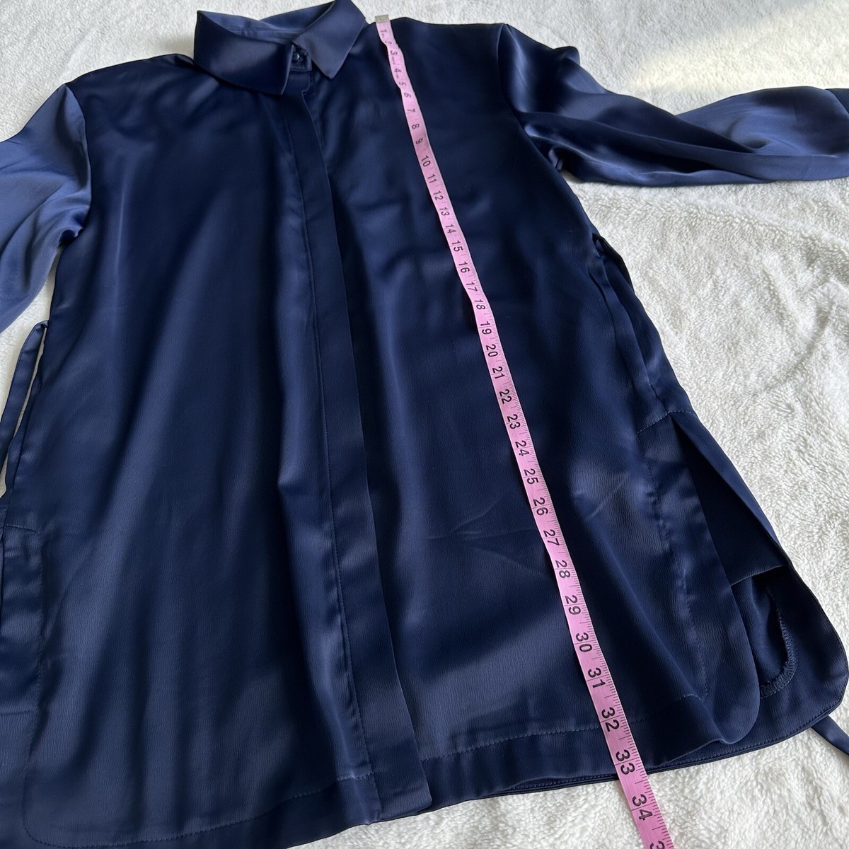 House of Harlow 1960 Navy Blue Long Sleeve Shirt Dress M | eBay