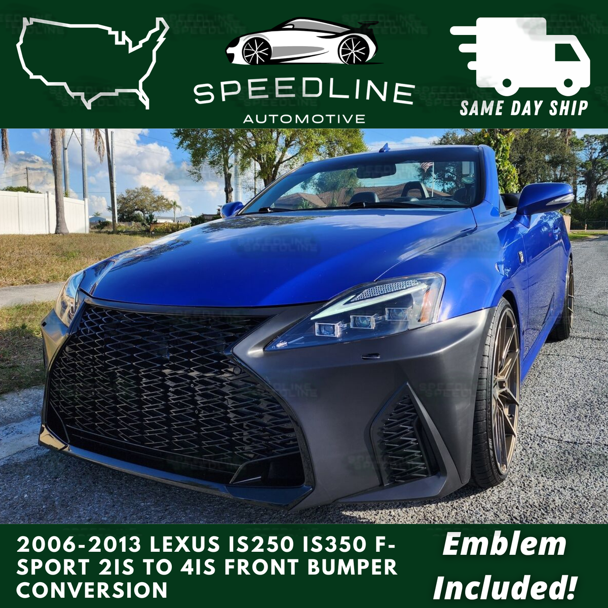 2IS to 4IS Front Bumper Conversion For 06-13 Lexus IS250/350/C to  display picture 1
