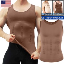 Men Body Shaper Belly Chest Compression Shirt Slimming Tank Top Abs Girdles Vest