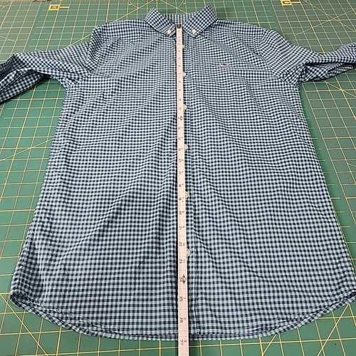 Vineyard Vines Performance Long Sleeve Button Up Boys XL Blue Teal Plaid Checker - Picture 9 of 14