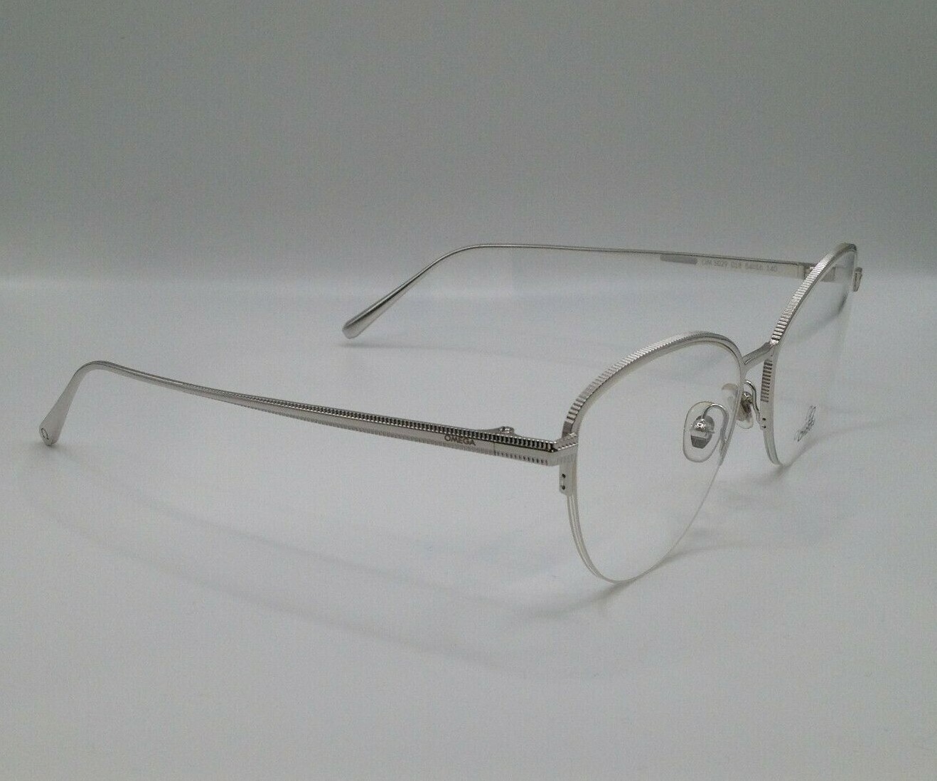 Omega Rimless Frame OMEGA OM 5029 018 Silver Metal Semi Rimless Optical Eyeglasses Frame 54 ...