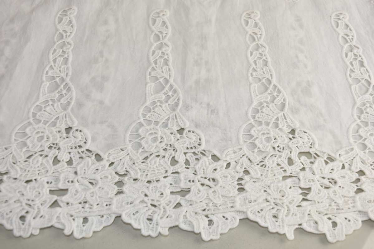 Jupe Maxi Blanche MIGUELINA - Crochet Coton, Taille XS - Neuf Avec étiquettes