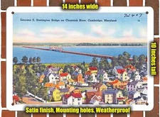 Metal Sign - Maryland Postcard - Emerson E. Harrington Bridge On Choptank River