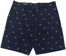 Banana Republic Aiden Shorts In Navy Banana Print All Over Slim Stretch Cotton 