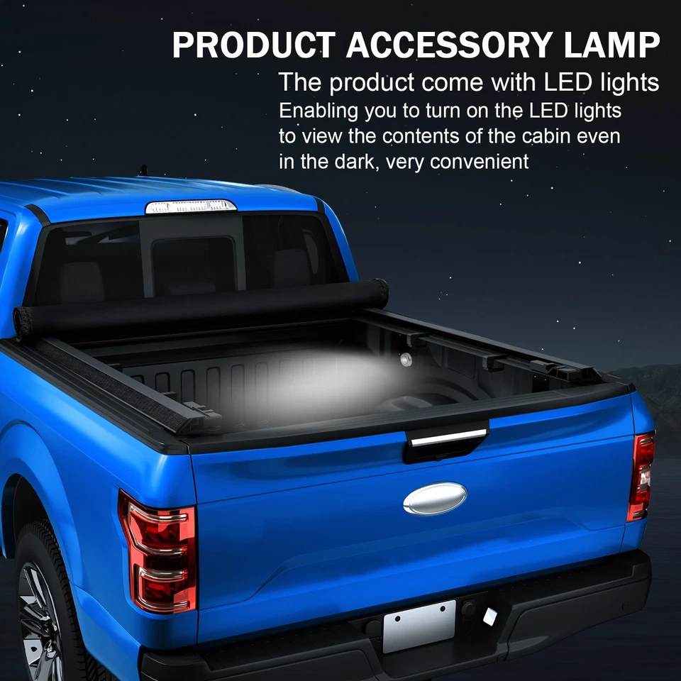 Soft Roll-Up Tonneau Cover For 1999-2023 Ford F250 F350 Super Duty 6.8ft Bed - Image 4 of 4