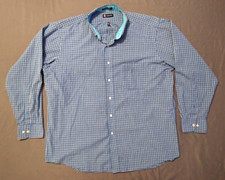 Chaps Dress Shirt Men's Size 17 - 17.5 34/35 Blue Check Classic Fit Button Up