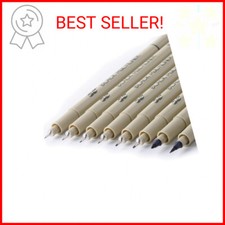 Mr. Pen- Drawing Pens for Artists, 8 Pack Black Multiliner/Fineliner Micro Anime