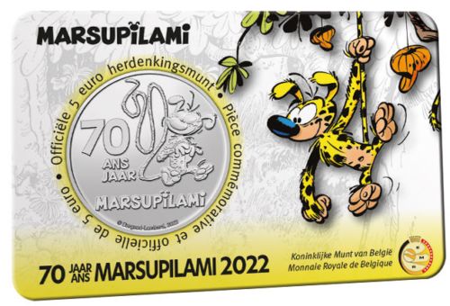 5 Euros 2022 - 70 ans du Marsupilami (version normale) - Photo 1/4