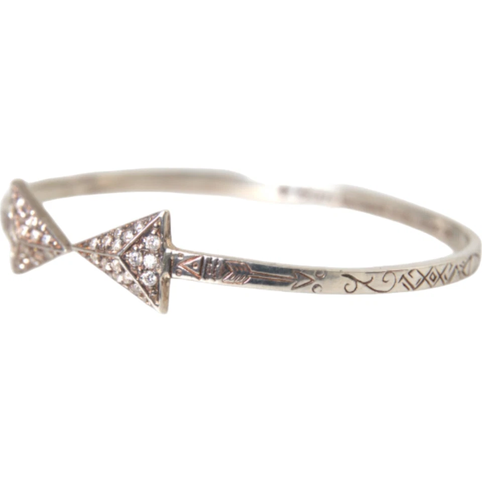 NIALAYA Authentic Bracelet Women Arrow Crystal 925 Silver Bangle s. S RRP 500usd - Image 2 of 4