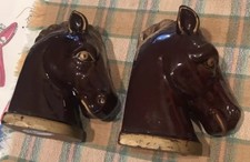 TILSO JAPAN HORSE BOOKENDS  DARK AND LIGHT BROWN