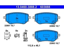 Brake pad set, disc brake ATE 13.0460-3888.2 for Nissan