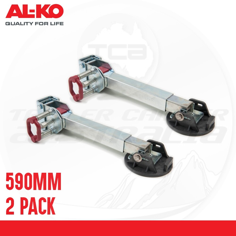 2x ALKO 590mm Drop Down Stabiliser Leg Corner Steady Trailer ALKO Big Foot eBay