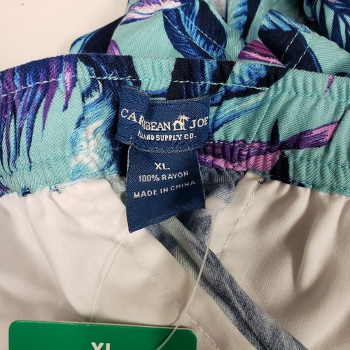 Carribean Joe Tropical Print Shorts Comfort Stretch UPF Protection Size XL New - Picture 6 of 10