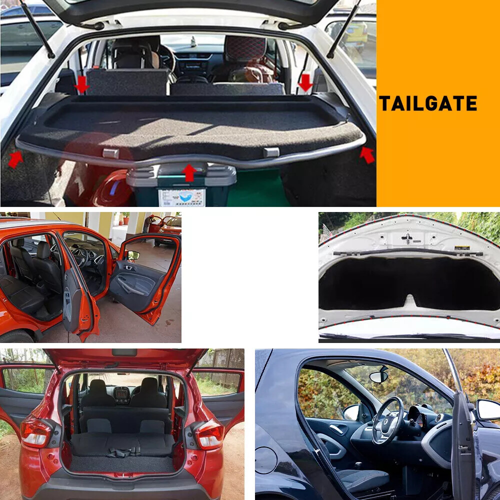 13FT Black Upright Shape Rubber Seal Weather Strip Trim Window Lock Trunk Hood