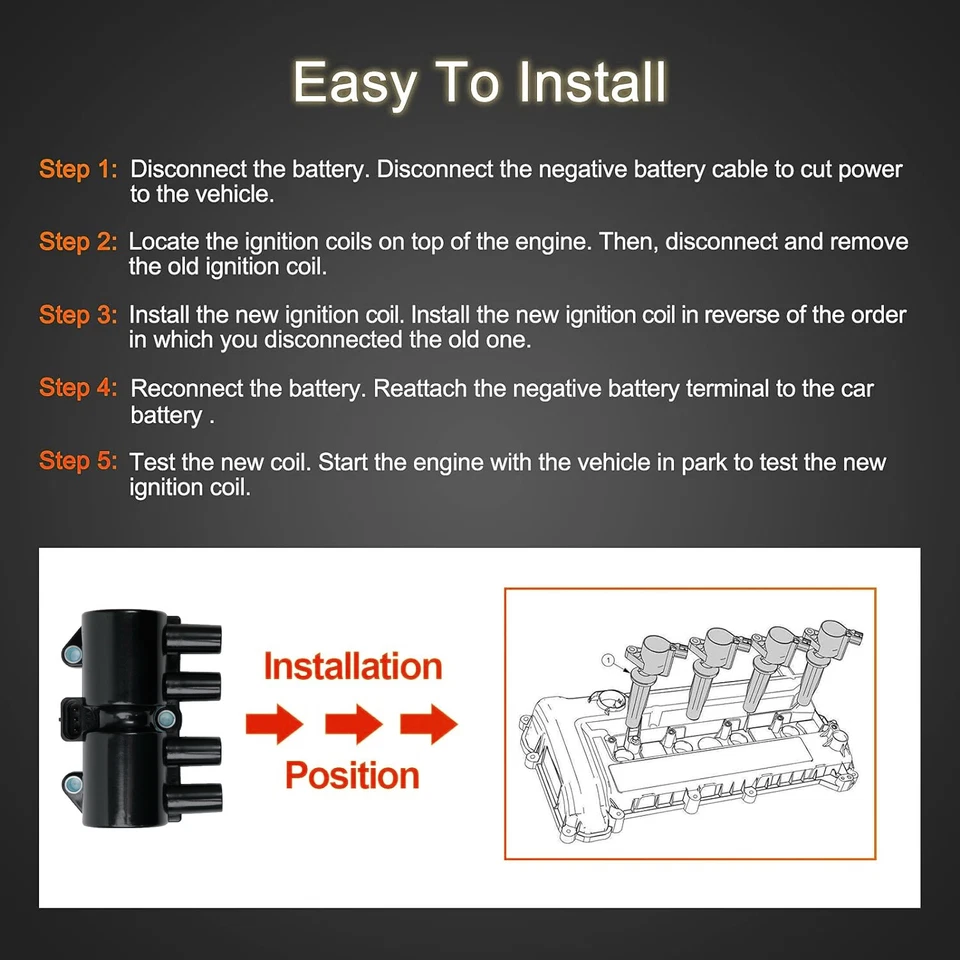 Ignition Coil+Wire OEM Pack For 1999-2013 Chevrolet Aveo Pontiac Suzuki UF503 - Imagem 4 de 4