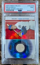 2003 Topps Finest Game Worn Uniform Relic Willie Mays PSA 9  Baseball HOF Mets
