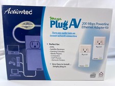 Actiontec Mega Plug AV 200 Mbps Powerline LAN Ethernet Adapter HLE20003-01KP