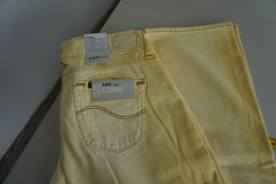 LEE Carol DamenJeans slim straigh stretch low Waist Hose 28/33 W28 L33 gelb NEU.