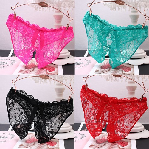 Women Sex Lace Crotchle Thong G-string Panties Lingerie Underwear T-back Brief🔥 - Picture 4 of 19