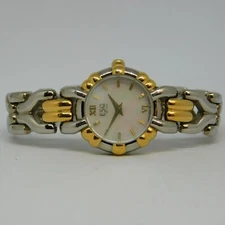 ESQ Swiss 100520 Two Tone Quartz Analog Women's Watch Sz. 5 1/2" New Battery