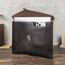 13-14 inch Genuine Leather Laptop Sleeve Case For Macbook Air Pro 13/14 M3 M2 M1