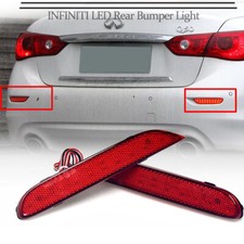 LED Red Rear Fog&Brake Taillight Bumper Reflector Lights For Infiniti Q50 Q70L