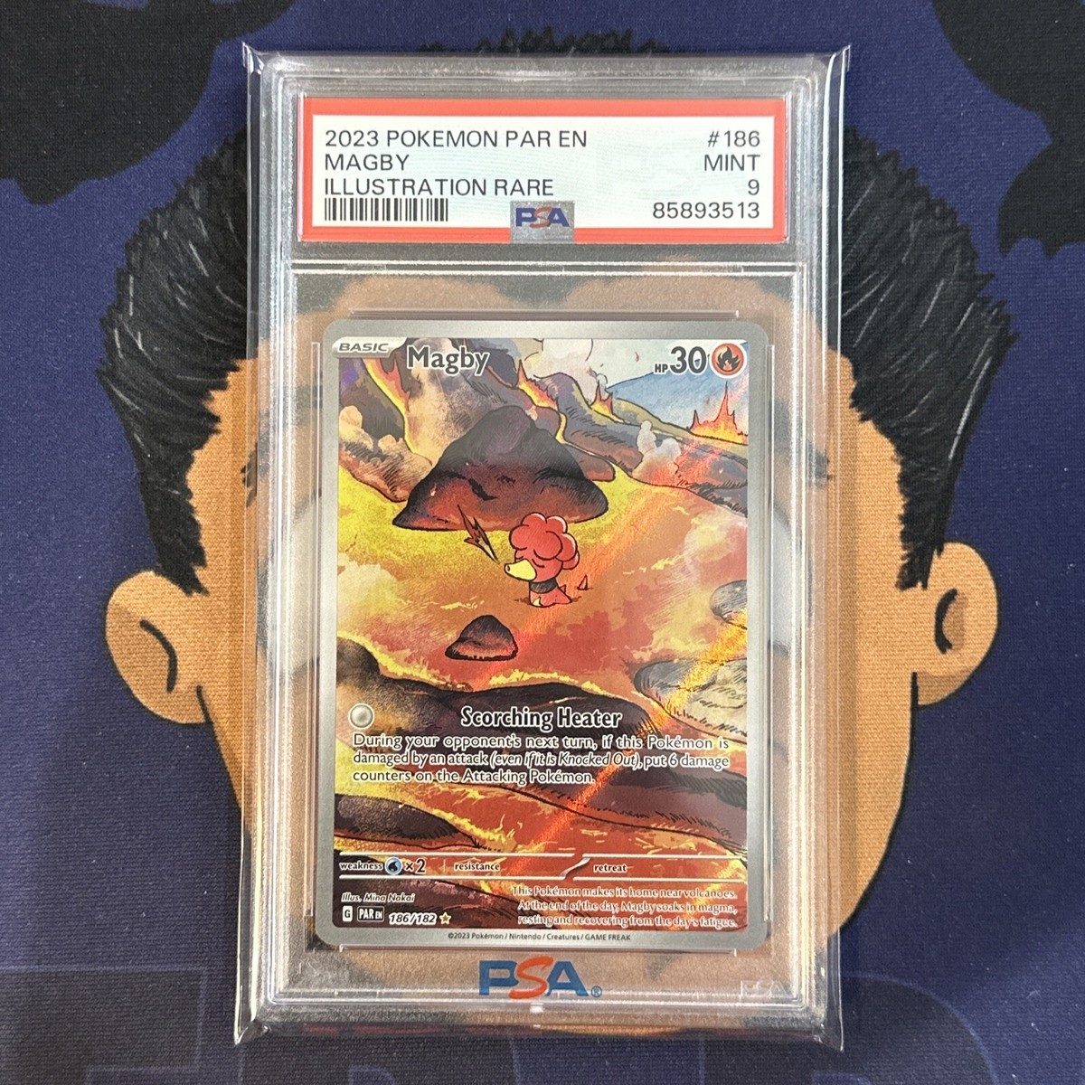 PSA 9 MINT 2023 Pokemon Paradox Rift MAGBY #186 ILLUSTRATION RARE