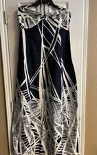 Ann Taylor Loft Maxi Summer Dress Strapless W/Drawstring Size 8