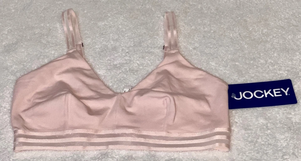 Sutiã Bralette JOCKEY Supima Algodão Allure Rosa Claro Sem Fio NOVO Feminino Tamanho P M - Imagem 2 de 4