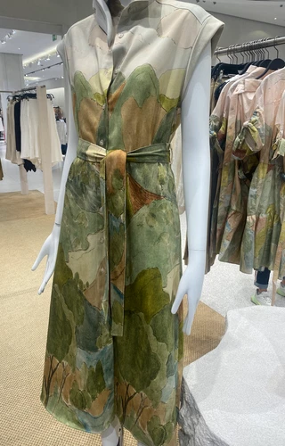 ZARA ZW COLLECTION PRINT SHIRT DRESS MIDI COLLAR SS24 SIZES XS-XXL REF. 2183/043