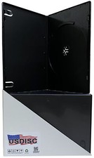 USDISC DVD Cases Slimline 7mm Economy, Single 1 Disc Black Lot