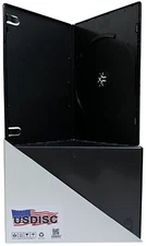USDISC DVD Cases Slimline 7mm Economy, Single 1 Disc (Black) Lot