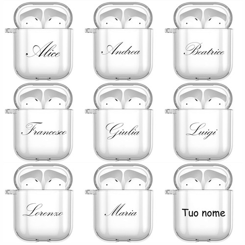 Custodie Cover morbido Personalizzata Tuo Nome per Auricolari Cuffie AIRPODS  1 2 | eBay