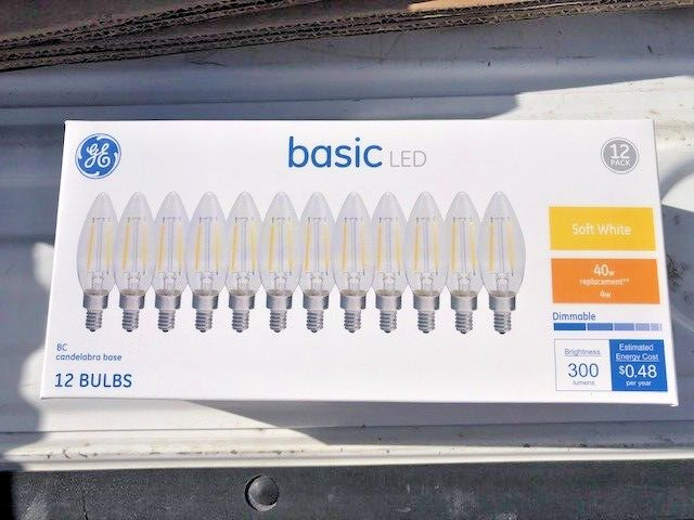 GE 60-Watt Equal LED Soft White Dimmable Candelabra Base Light Bulbs (12-Pack)