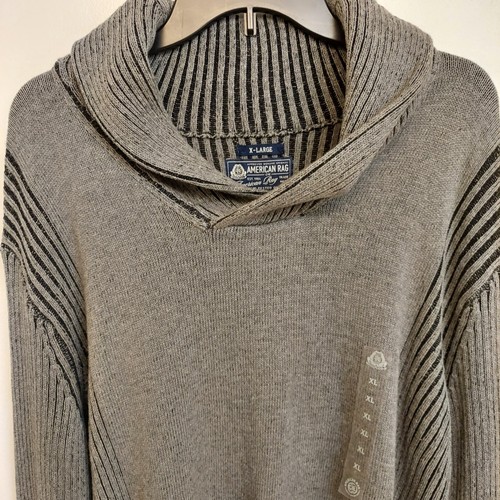 AmélieBoutik Woman Drape Cowl Neck Long Sleeve Striped Cuff Sweater Top(Dark Gray Small) at Women's Clothing store