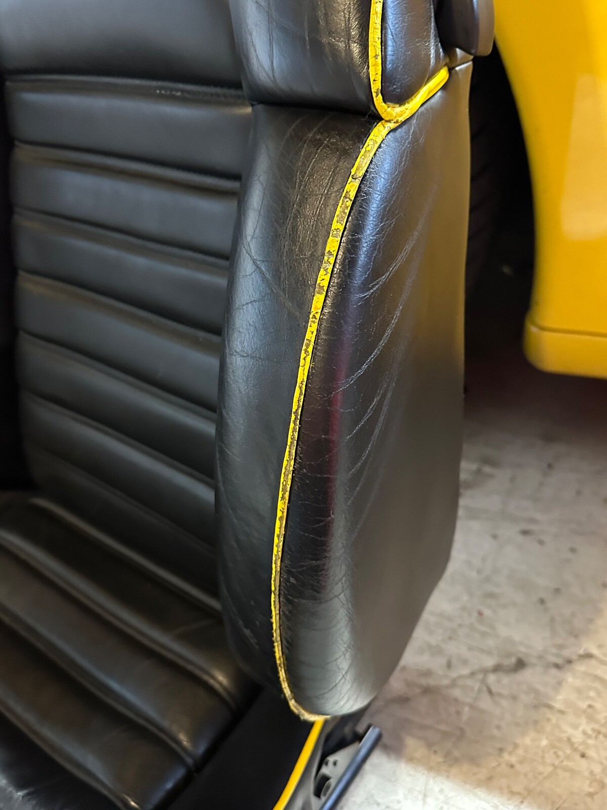 Ferrari 360 Leather Seats, Black with Yellow Piping, OEM Power adjustable