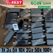 65W GaN Charger USB QC 3.0 PD Fast Charge Adapter For iPhone iPad Samsung Lot