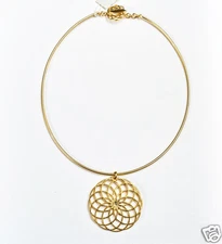 Liz Claiborne High Polished Goldtone Choker Necklace Adj New Signed