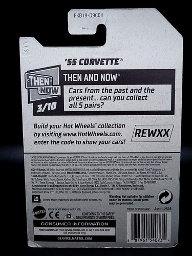 2018 Hot Wheels Then And Now '55 Corvette #192 Blue - Picture 6 of 6