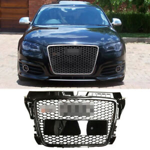 Front Grille For 2009-2012 Audi A3 S3 8P Facelift Grill RS3 Style Gloss Black | eBay