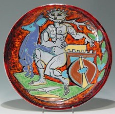 Eccezionale piastra da parete in ceramica CERAMICA R.S.M. - Fantoni Gambone Italia anni 50