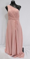 Azazie Women's Brooke A-Line One Shoulder Chiffon Dress CA4 Rosette Size US:A4
