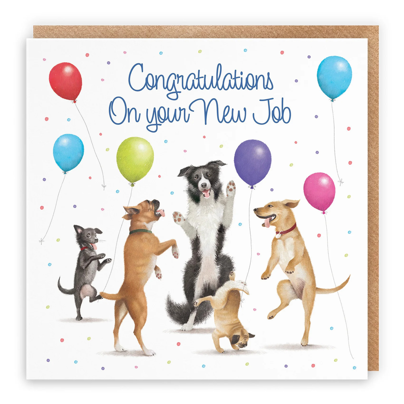 Large New Job Congratulations Card Dancing Dogs Milo's Gallery