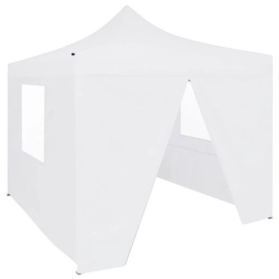 Partyzelt 3x3m weiß 600D Oxford PVC beschichtet Dach pulverbeschichtet Stahl 4 Seitenwände