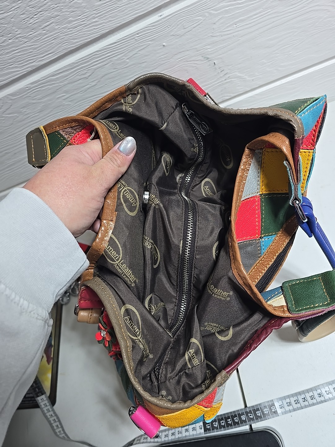 Ameri Leather Flower Patchwork Bag/Purse , Hobo ,… - image 16