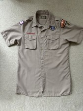 Boy Scout America BSA Uniform VENTED Tan Shirt Mens Size SMALL S 100 Polyester