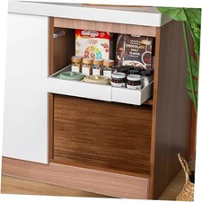 Pull Out Cabinet Organizer   Adjustable 1 Pack D-16.5" W-12.6"-20.5" White